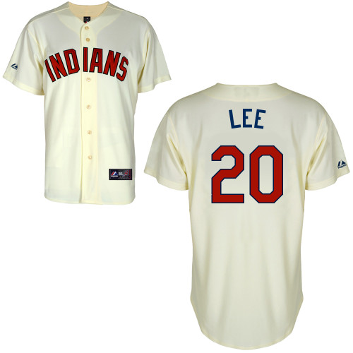 CC Lee #20 Youth Baseball Jersey-Cleveland Indians Authentic Alternate 2 White Cool Base MLB Jersey